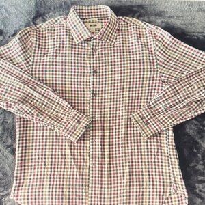 Joseph Abboud Red and Green Checkered Shirt